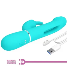 PRETTY LOVE - VIBRATEUR DEJON RABBIT 3 EN 1 MULTIFONCTION VERT AQUA