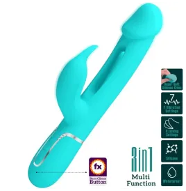 PRETTY LOVE - DEJON RABBIT VIBRATOR 3 IN 1 MULTIFUNKTIONS-AQUAGRÜN