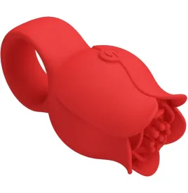 PRETTY LOVE - VIBRATORE A DITA A FORMA DI ROSA JAE 10 VIBRAZIONI ROSSO