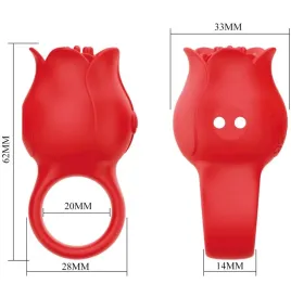 PRETTY LOVE - JAE ROSE SHAPED FINGER VIBRATOR 10 VIBRATIONS RED