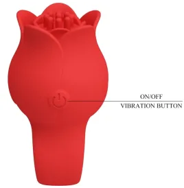 PRETTY LOVE - VIBRATORE A DITA A FORMA DI ROSA JAE 10 VIBRAZIONI ROSSO