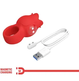 PRETTY LOVE - VIBRATORE A DITA A FORMA DI ROSA JAE 10 VIBRAZIONI ROSSO