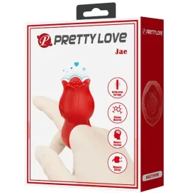 PRETTY LOVE - JAE ROSE SHAPED FINGER VIBRATOR 10 VIBRATIONS RED