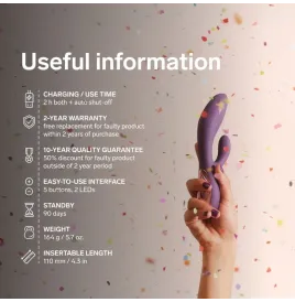 LELO - INA THRUST VIBRADOR RABBIT CON EMPUJE MORADO