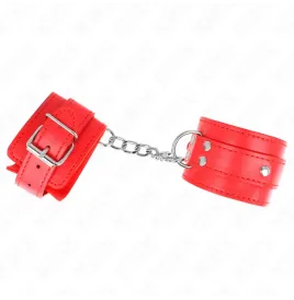 KINK - MUÑEQUERAS CON 3 ANILLAS EN D AJUSTABLE ROJO 17.5-25 CM X 6 CM