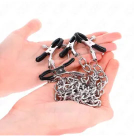 KINK - 4 PINCES À METON CHAÎNE 32 CM AVEC PETITES CHAÎNES 14 CM