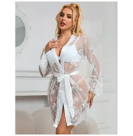SUBBLIME - 954369 CAMICIA DA NOTTE MANICA LUNGA CON DISEGNO FLOREALE BIANCO S-M