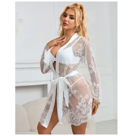 SUBBLIME - 954369 CAMICIA DA NOTTE MANICA LUNGA CON DISEGNO FLOREALE BIANCO S-M