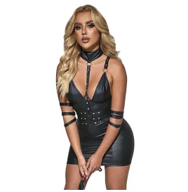 SUBBLIME - 954413 LEATHER BONDAGE BODY BLACK L-XL