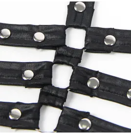 SUBBLIME - 954413 BODY BONDAGE EN CUIR NOIR L-XL