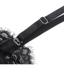 SUBBLIME - 955496 BODY DE ENCAJE CON LAZOS Y LIGAS NEGRO S-M