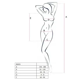 PASSION - WOMAN BS025 BODYSTOCKING ABITO NERO STILE TAGLIA UNICA