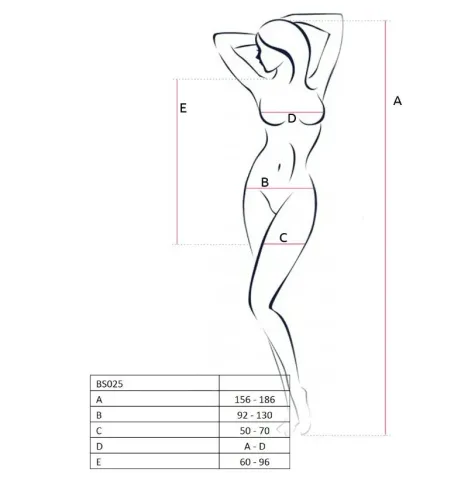 PASSION - WOMAN BS025 BODYSTOCKING SCHWARZ KLEIDERSTIL EINE GRÖSSE