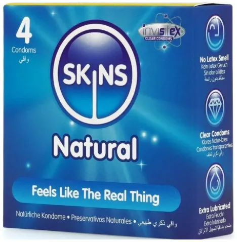 SKINS - PACK DE 4 PRÉSERVATIFS NATURELS PREMIUM