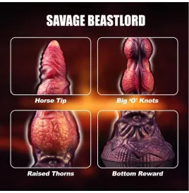 POWER MONSTERS - SAVAGE BEASTLORD TRICOLOR FANTASY GODEMICHET EN SILICONE 24 CM Ø 5 CM