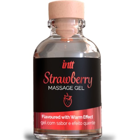 INTT MASSAGE and ORAL SEX - GEL DA MASSAGGIO AL GUSTO DI FRAGOLA EFFETTO CALDO