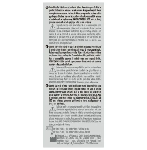 CONTROL - LUBRIFIANT BASE DE SILICONE INFINITY 75 ML