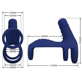 PRETTY LOVE - ELISH VIBRATIONSRING MIT VERLNGERUNG BLAU