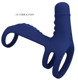 PRETTY LOVE - ELISH ANILLO VIBRADOR CON EXTENSIÓN AZUL
