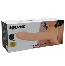 HIDDEN DESIRE - INFERNO STRAP-ON FUNDA PARA PENE CON VIBRACIÓN 20 CM
