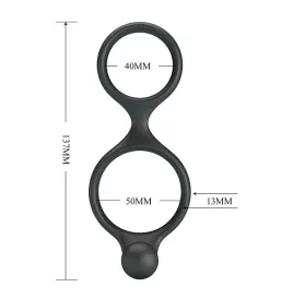 CRAZY BULL - FLORIAN DOUBLE COCK AND BALL RING BLACK