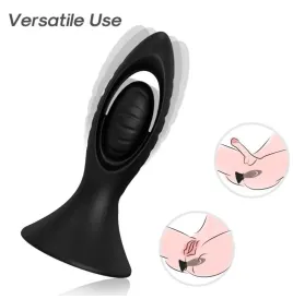 ARMONY - VIBRATORE E PLUG ANALE IN SILICONE NERO
