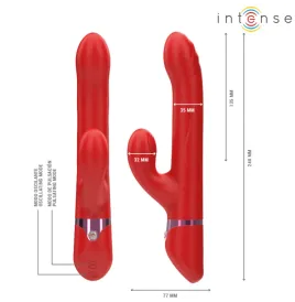 INTENSE - LELE VIBRATORE MULTIFUNZIONE ROTANTE E OSCILLANTE E STIMOLANTE ROSSO