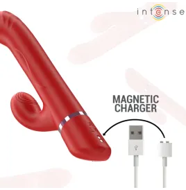 INTENSE - LELE VIBRATORE MULTIFUNZIONE ROTANTE E OSCILLANTE E STIMOLANTE ROSSO
