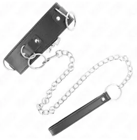 KINK - COLLIER AVEC LAISSE 65 CM 3 ANNEAUX MODÈLE 2 RÉGLABLE 36-43 CM X 5 CM