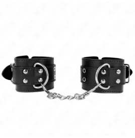 KINK - DOUBLE BUCKLE WRIST RESTRAINTS BLACK ADJUSTABLE 19-26 CM