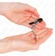 KINK - PINZAS PARA PEZONES PLATEADAS CON COLGANTE DE VIDRIO 6 CM KINK - PINZAS PARA PEZONES PLATEADAS CON COLGANTE DE VIDRIO 6 CM
