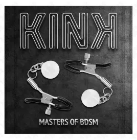 KINK - PINZAS PARA PEZONES PLATEADAS CON COLGANTE DE VIDRIO 6 CM