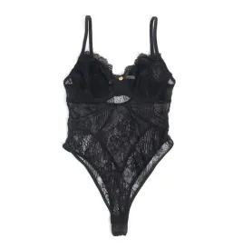 SUBBLIME - 955625 SPITZEN-BODYSUIT MIT UNTERTEILVERSCHLUSS SCHWARZ L-XL