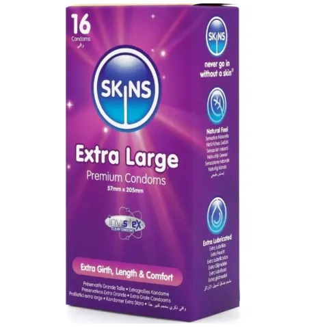 SKINS - EXTRA LARGE PREMIUM CONDOMS PACK 16