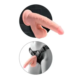 KING COCK PLUS - REALISTISCHER DILDO MIT DREIFACHDICHTE UND SCHWINGENDEN HODEN, 23 CM, FLEISCH
