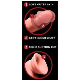 KING COCK PLUS - GODEMICHET RÉALISTE TRIPLE DENSITÉ AVEC TESTICULES MOBILES 23 CM CHAIR