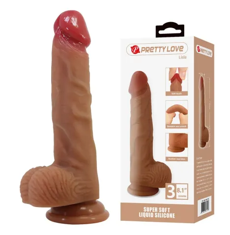 PRETTY LOVE - LISLE GODE RÉALISTE AVEC VENTOUSE 20,6 CM -Ø- 4,2 CM