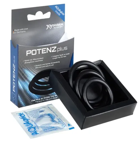 JOYDIVISION POTENZDUO - PLUS 3 BLACK RINGS SET - S, M, L