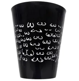 DIABLO PICANTE - VASO NEGRO 500 ML CON TETAS BLANCAS