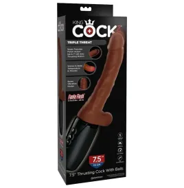 KING COCK - PLUS TRIPLA MINACCIA TONO DELLA PELLE MARRONE