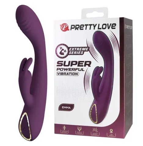 PRETTY LOVE - EMMA VIBRADOR CON ESTIMULADOR RABBIT MORADO