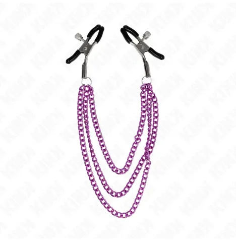 KINK - PINCES À METELIER AVEC 3 CHAÎNES VIOLET 20-23-28 CM