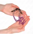KINK - PINZAS PARA PEZONES CON TRIPLE CADENA VIOLETA 20-23-28 CM KINK - PINZAS PARA PEZONES CON TRIPLE CADENA VIOLETA 20-23-28 CM