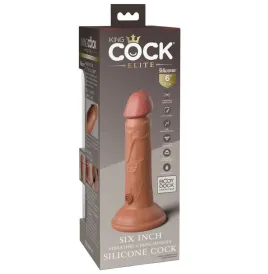 KING COCK - ELITE REALISTIC DILDO VIBRATING and SILICONE 15.2 CM CARAMEL