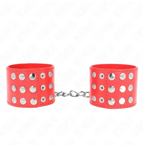 KINK - HANDGELENKFESSELN MIT DRUCKVERSCHLUSS ROT VERSTELLBAR 19-24 CM X 5,5 CM