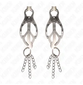 KINK - PINZAS PARA PEZONES ESTILO JAPONÉS CON CADENAS PLATEADO