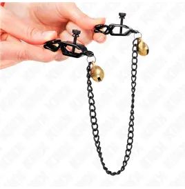 KINK - PINCES À METON CHAÎNE PLATE ET CLOCHE ARGENT 30 CM