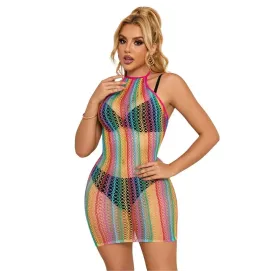 SUBBLIME - 952341 VESTITO A RETE ARCOBALENO TAGLIA UNICA