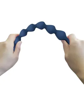 MR PLAY - PERLES ANALES EN SILICONE BLEU ET PLUG ANAL 26,7 CM