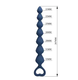 MR PLAY - PERLE ANALALI IN SILICONE BLU E PLUG ANAL 26,7 CM